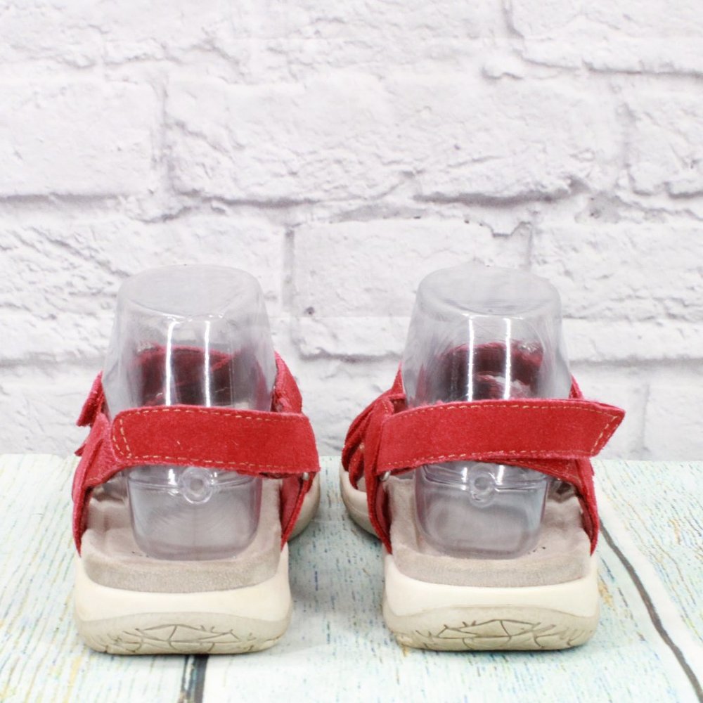 Earth Origins Sammie Red Suede Open Toe Adjustable Strappy Sandals Size 7 M - Picture 7 of 9